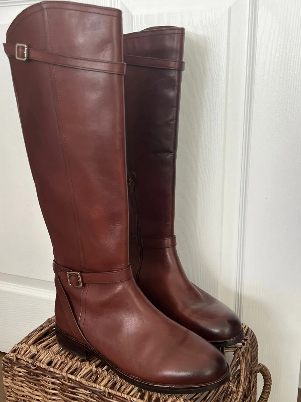 ANTONIO MELANI Brown Over-the-Knee Leather Boots